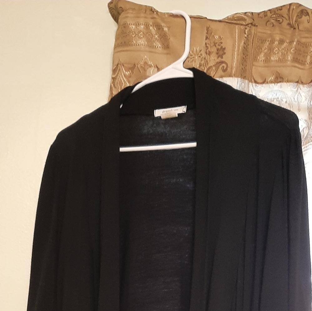 Dress Barn Short Black Flowy Cardigan